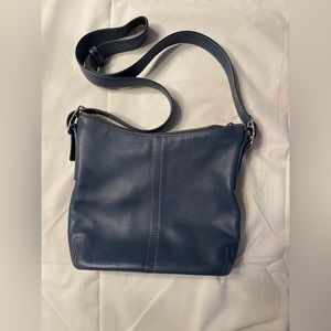 Coach blue all leather shoulder or crossbody bag.
